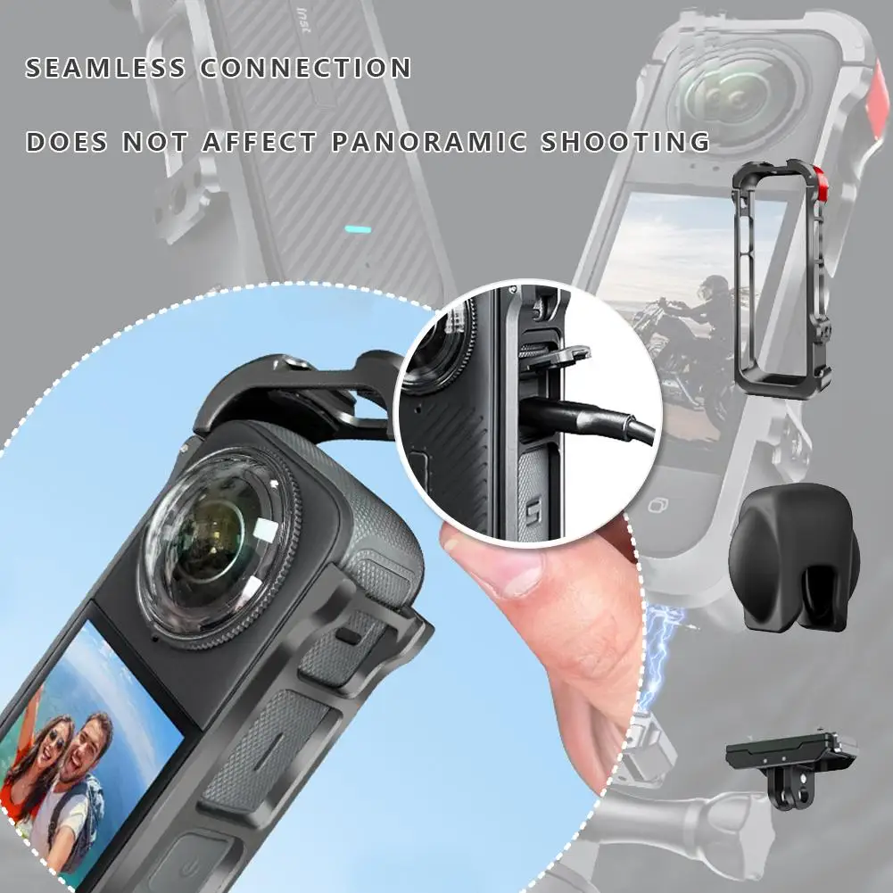 For Insta360 X4 Metal Frame Rabbit Cage Protective Case Magnetic Quick Release Protective Frame Sports Camera Accessories