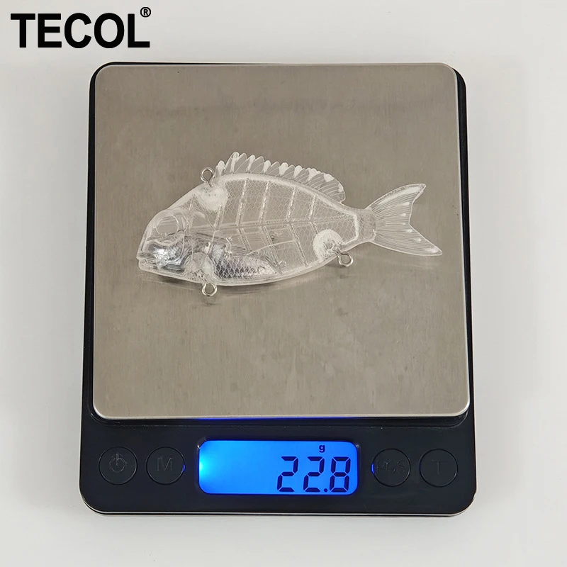 TECOL 8CM 22.8G Sinking Unpainted Swimbait VIB Bait Internal Rattle Wobbers Sunfish Blank DIY Custom Fishing Lure Bass Pike
