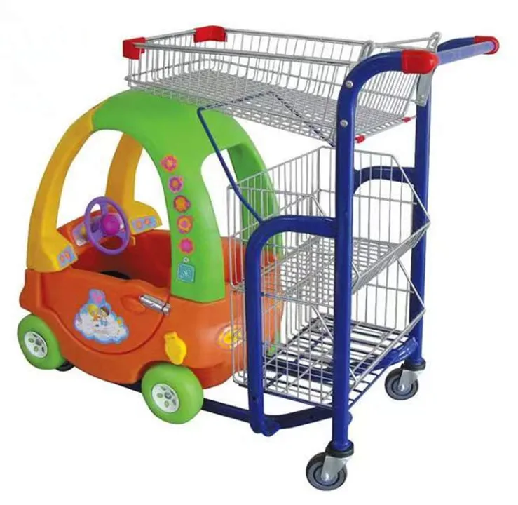 

Children Toy Trolley For Supermarket, Shopping Cart With Cage For Children