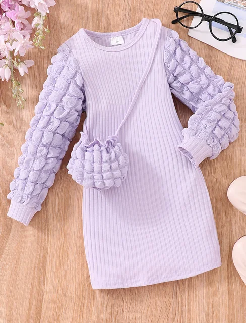 【Bezpłatna torba】 Sukienka midi dla dziewczynki Jesienna moda damska Sukienka bodycon z długim rękawem Sukienka midi na imprezę Duża sukienka dla dziewczynki