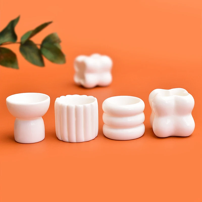 5 Piece Dollhouse Vase Plant Decor Models, Miniature Potted for Home Decor and Micro Landscape Scenery
