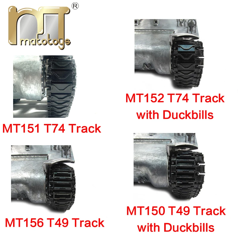 

MATO Металлические 1/16 гусеницы Sherman T74 T49 с набором приводной кости Duckbills, натяжные колеса для радиоуправляемого танка HengLong 3898-1 Sherman