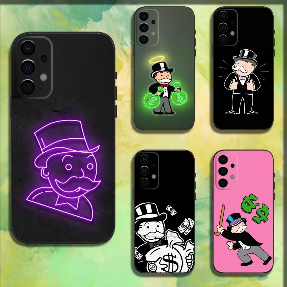 Dollar Alec Monopoly Man Phone Case For Samsung Galaxy A13,A21s,A22,A31,A32,A52,A53,A71,A80,A91 Soft Black Shell