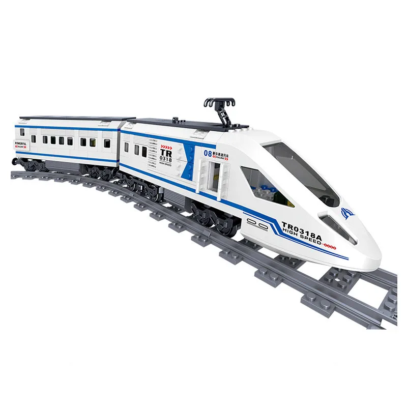 Technical Batterypowered Vehicle Building Block Electric City High Speed Train Brick Bo Steam Educational Toy Figures Railway