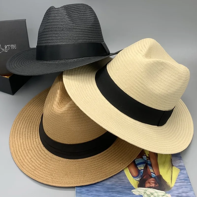 Big Brim High-end Shaping Korean Version Of Chanel's Style Flat Top Fine Straw White Wide Brim Top Hat Female Summer Straw Hat