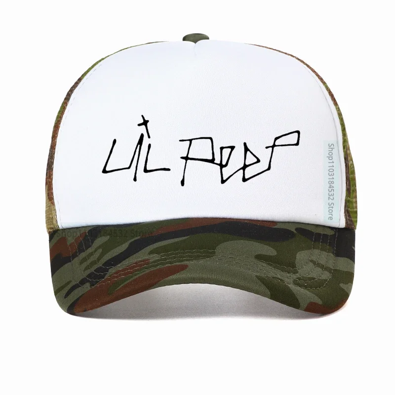 Lil Peep Print Baseball kappe einfarbig Brief Papa Hut Männer Frauen verstellbare Sommer Mesh atmungsaktive Trucker Hüte Casque tte