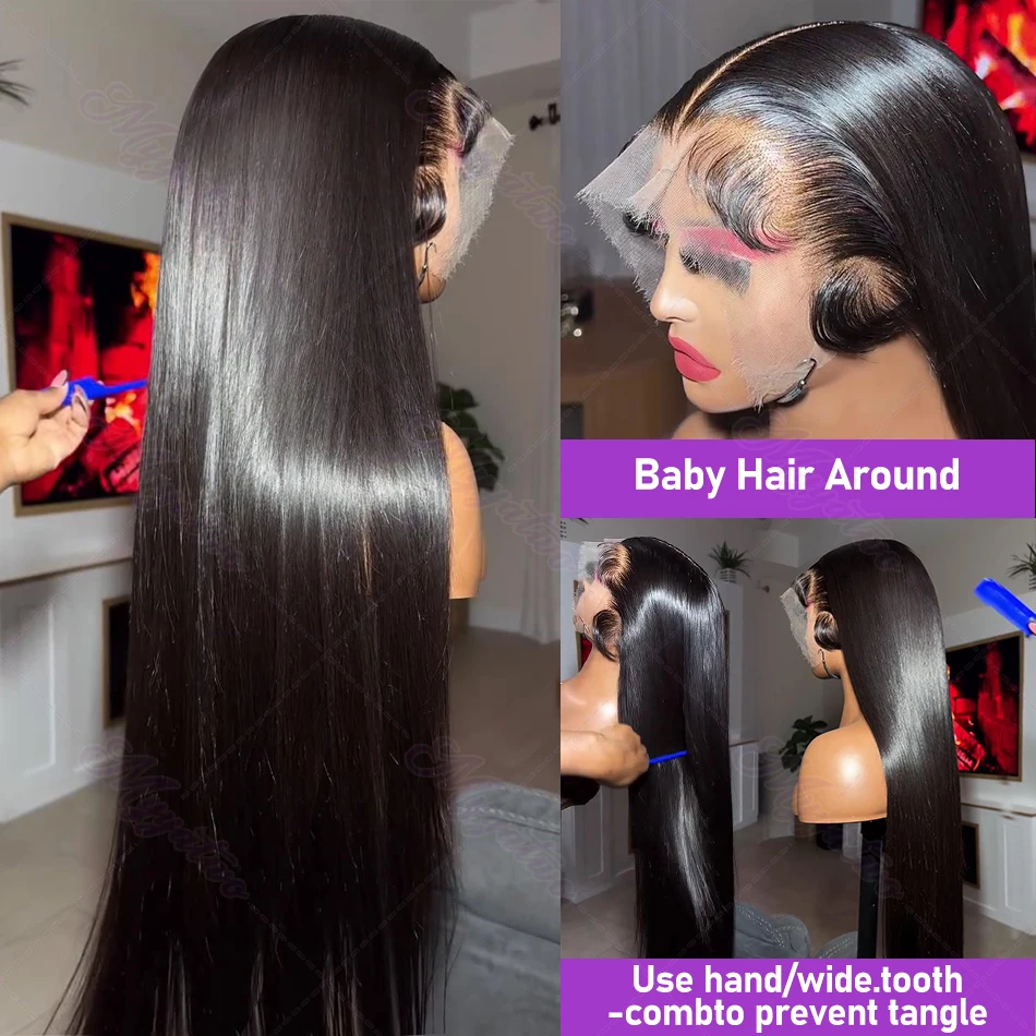 Bone Straight 30 40 Inch 13x6 13x7 Transparent Lace Front Wig 250 Density 13x4 HD Lace Frontal Wigs Human Hair 6x6 CLosure Wig