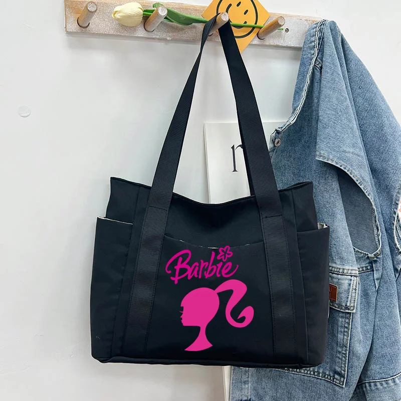 Barbies Girl Women\'s Large Capacity Canvas Tote Bag Handbags for Women Shoulder Bag Work Student Underarm Female Shopping Bag