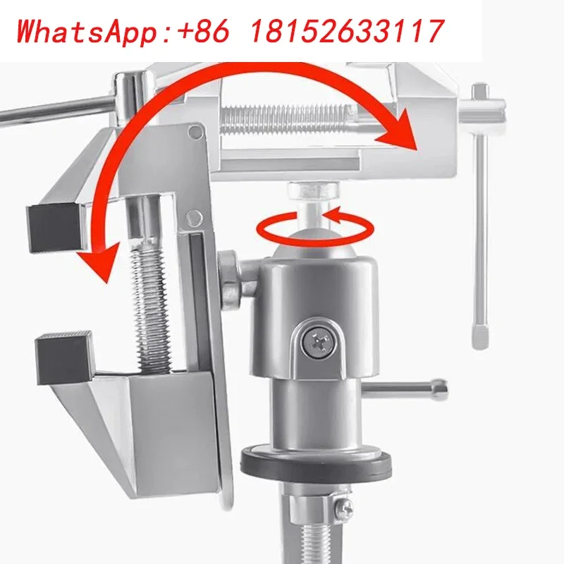 ملزمة بي بي ميني 360 ​ ​ درجة الدورية المشبك نوع مقاعد البدلاء ملزمة الجدول سبائك الألومنيوم المشبك المسطح 0-50 مللي متر مع الأكمام المطاطية مم