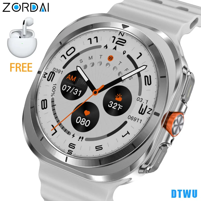 Zordai DT Watch Ultra Smartwatch Men Women Wearable Smart Watch For iPhone Samsung Xiaomi 47mm Bluetooth Call Compass NFC Sport