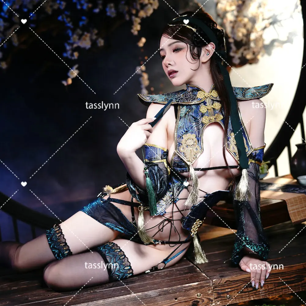 

Зеленая змея косплей Chun Li костюмы для косплея Хэллоуин вечерние Sutorito Faita синее платье Cheongsam костюм на Хэллоуин