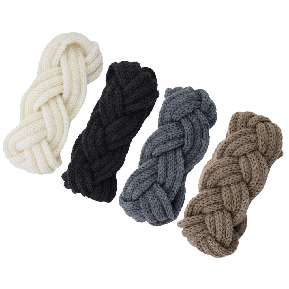 

4 Pcs Hair Bands Head Knitted Headbands Wool Yarn Ear Warmer Braid Korean Version