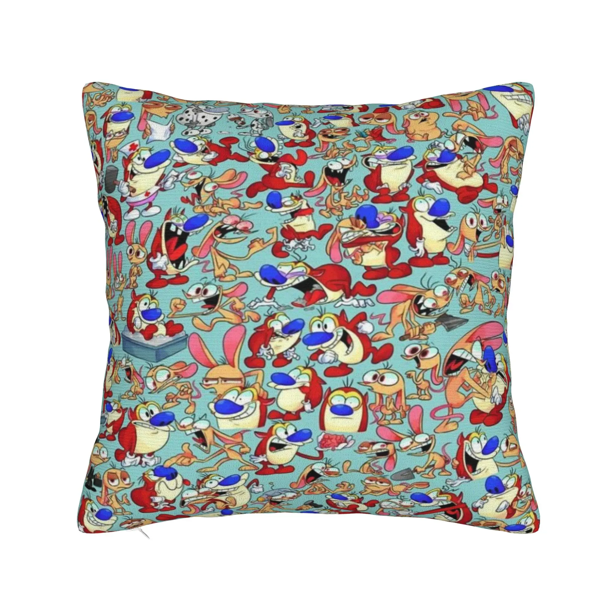Y2K Sofa  Duo Rucksack Ren & Stimpy  Decoration Pillowcases Merch  Pillow Cover Zippered Multiple Sizes