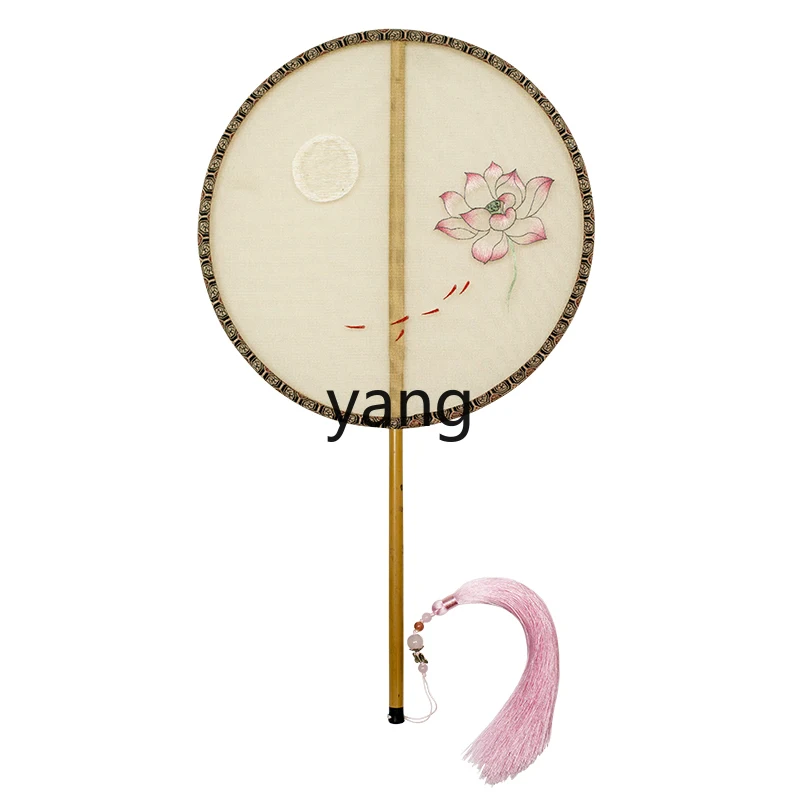 LXL Suzhou Embroidery Ancient Style Silk Double-Sided Wedding Circular Fan Retro Wedding Wedding Fan