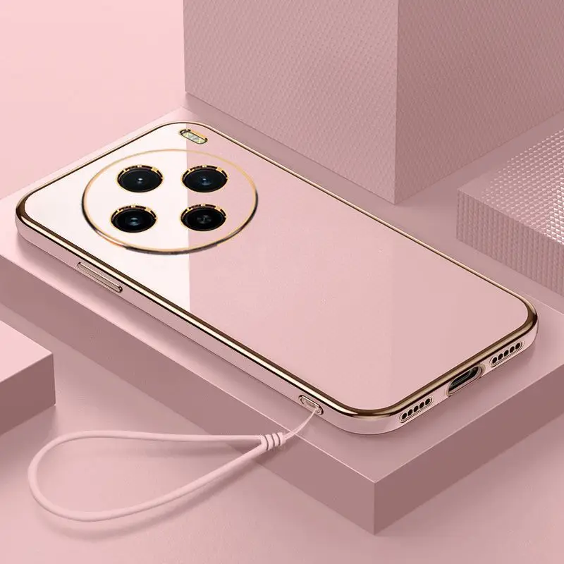 ل vivo X100 برو غطاء V2309A V2324A الفاخرة تصفيح جراب هاتف Vivo X100Pro للصدمات الغطاء الخلفي