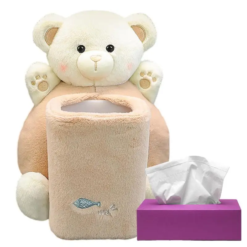 Car Cartoon Tissue Box Holder Trash Can Animal Tissue Dispenser Tissue Storage Box Paper Holder Car Garbage Can Napkin