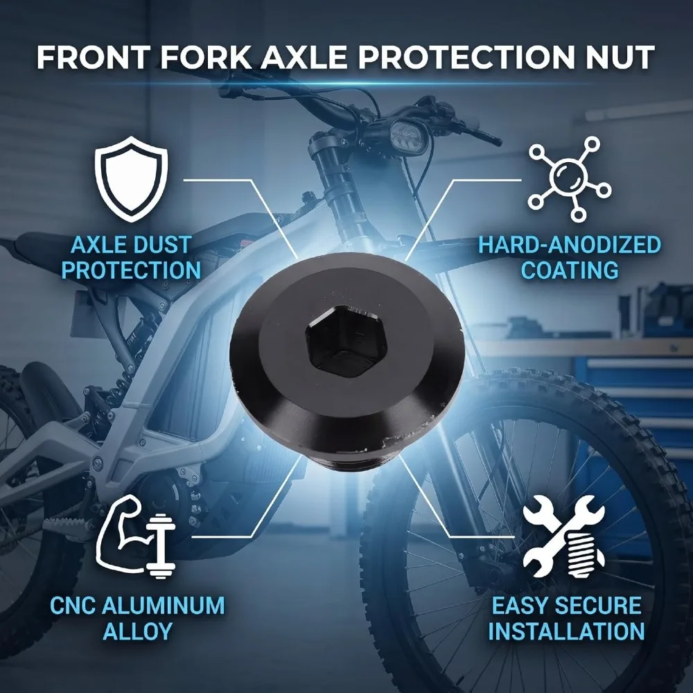 Durable Front Axle Nut Precision Replacement Front Fork Axle Nut Axle Bolt Cap Motorcycle Suspension Applications