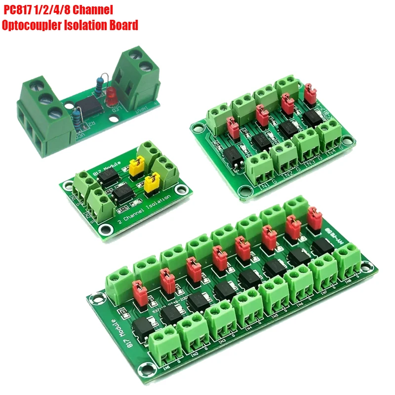 PC817 1/2/4/8 Channel Optocoupler Isolation Board Voltage Converter Adapter Module 3.6-30V Driver Photoelectric Isolated Module