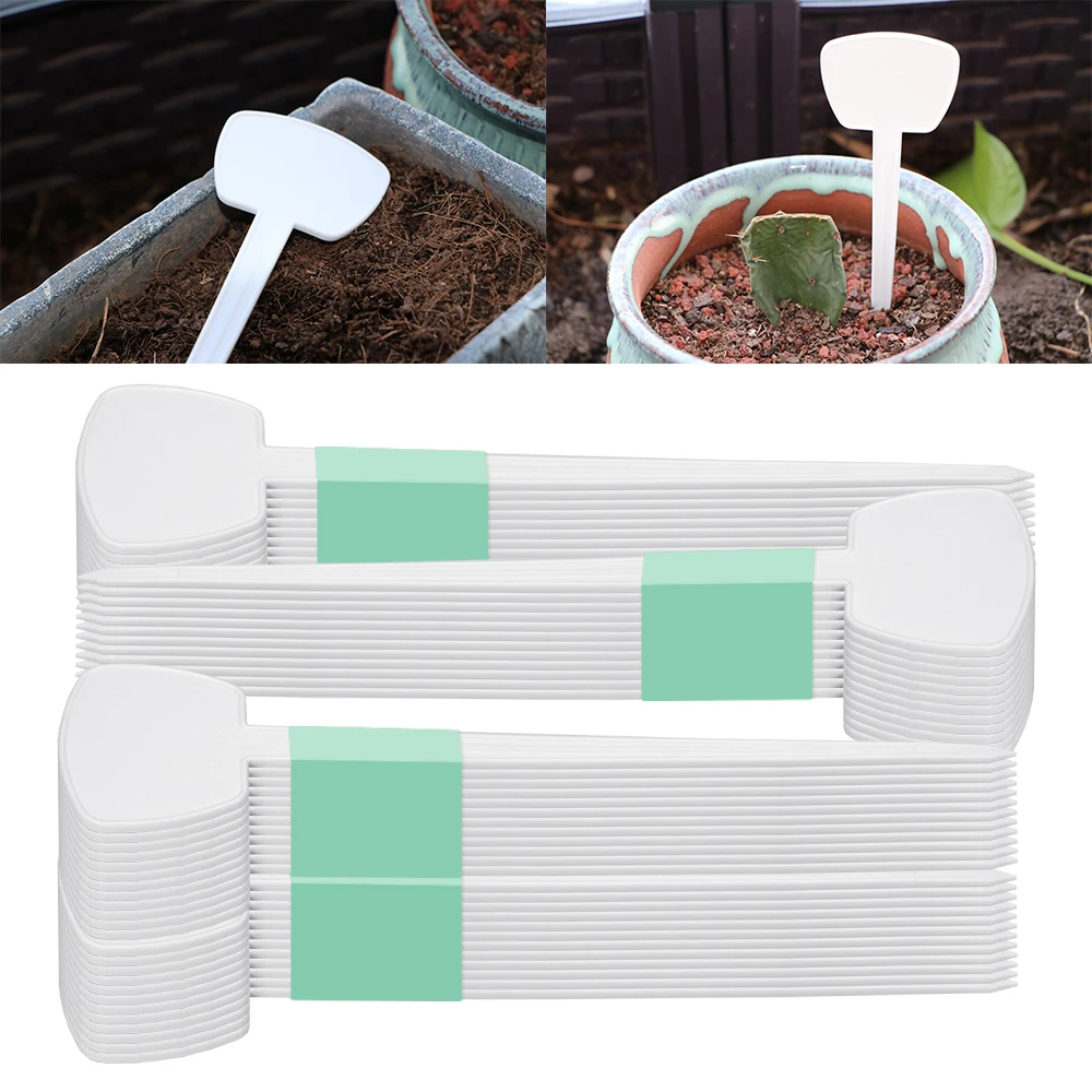 19.5x4.9cm Long-legged Style PP Plastic Plant Label Sign Stake Identification Card Diy Garden Decorating Tool Waterproof Anti-UV