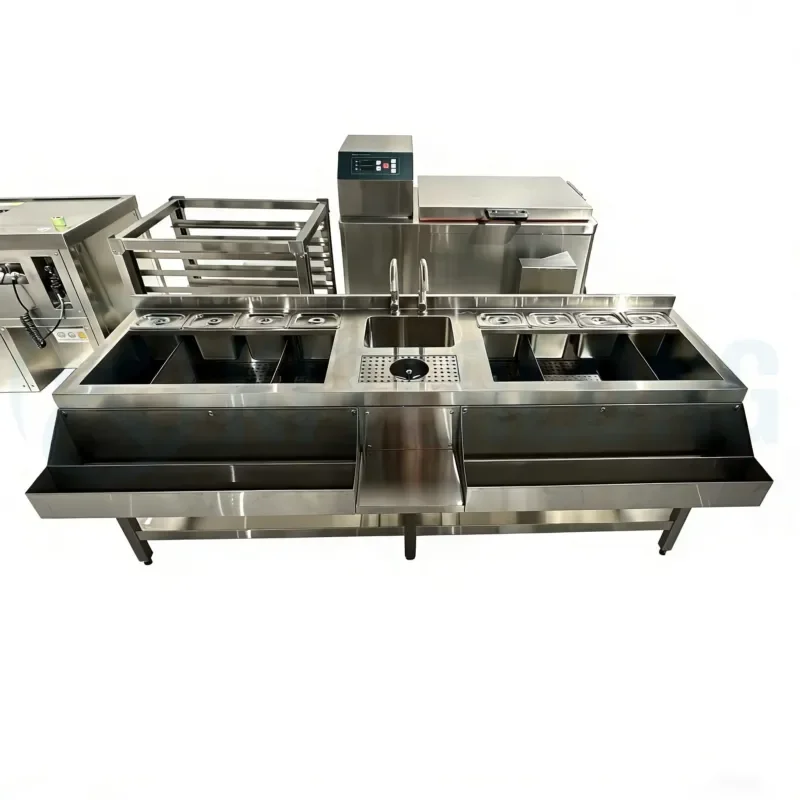 for Stainless Steel Cocktail Bar Station High Speed Rail Freezer Customizable Sizes Minimalist Design Bartender Tool