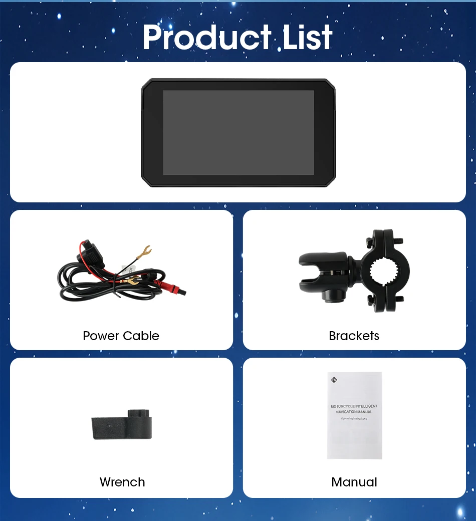 Jansite Dual Bluetooth Motorrad Carplay Bildschirm Navigation GPS Display IP67 Wasserdichte Unterstützung Helm Intercom Moto Zubehör – Detail 19