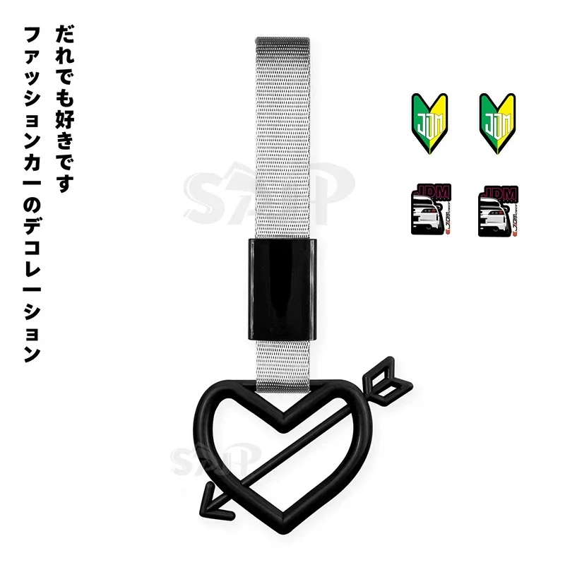 JDM Train Bus Handle Tsurikawa 1Pcs New Cupid\'s Arrow Ring Tyling Drift Charm Strap Drift TOPJDM Auto Car Strap