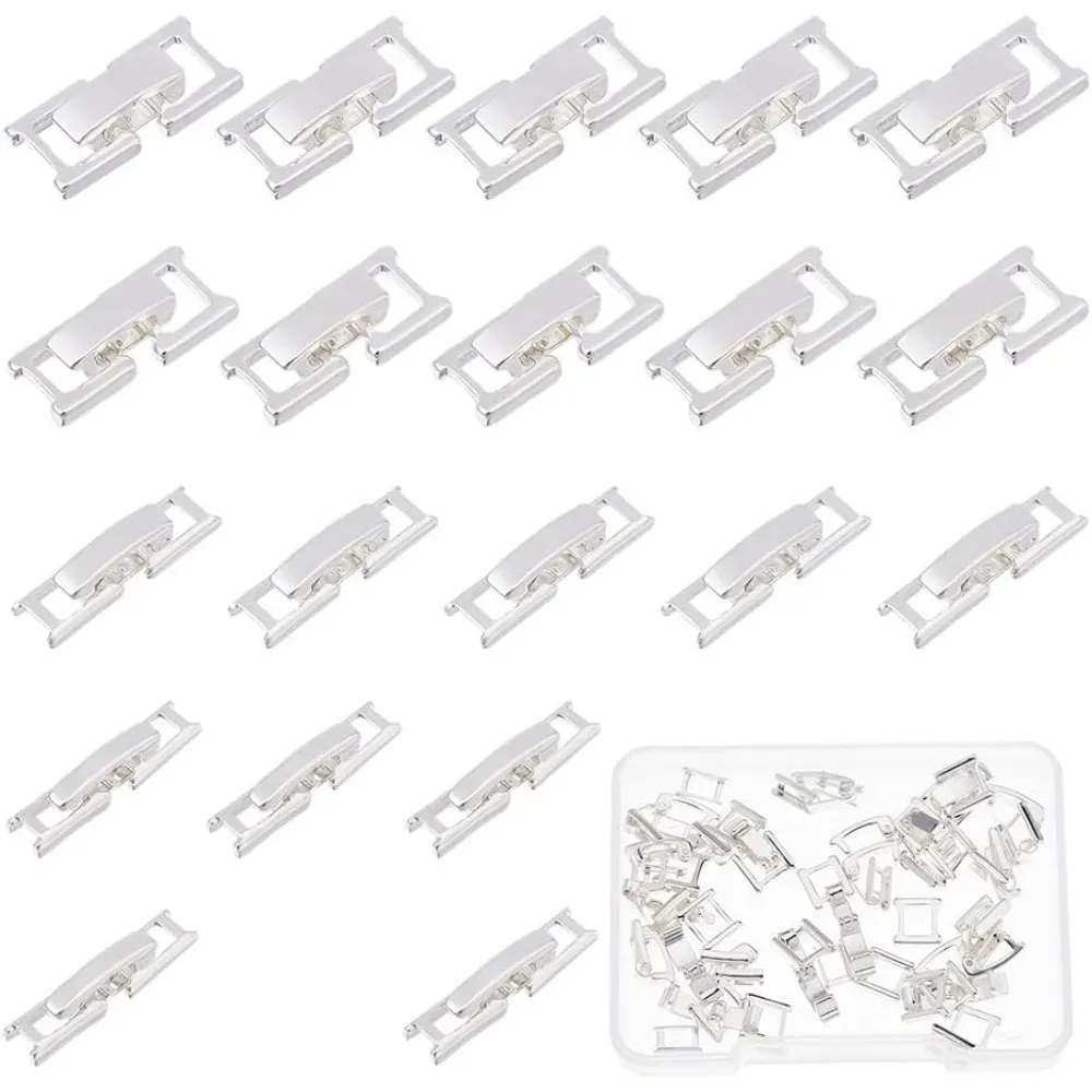 

20Pcs 4 Sizes Fold Over Jewelry Clasp 15-17mm in Length Brass Fold Over Clasps Jewelry for DIY Bracelet Necklace Jewelry