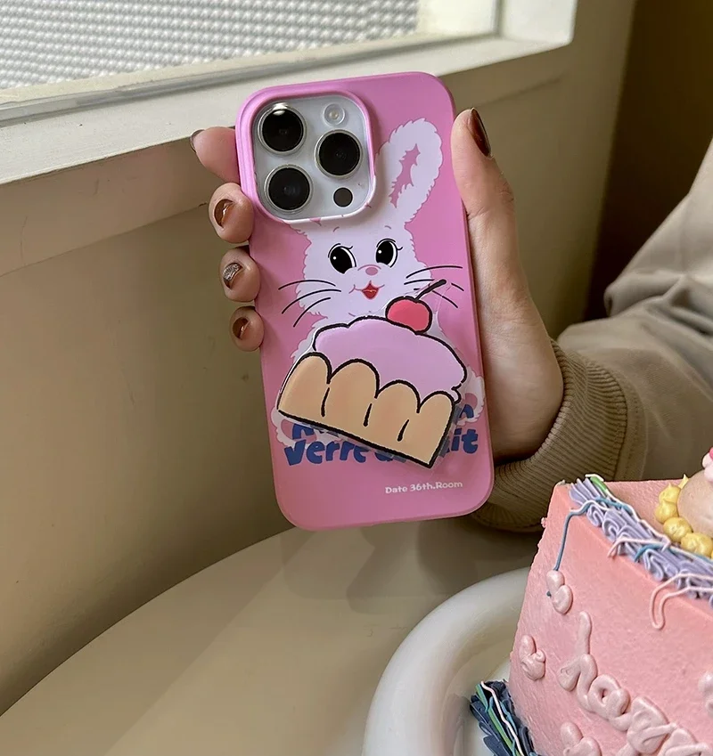 携帯電話用の3Dケーキとクッキーホルダー,折りたたみ式スタンド,iphone,samsung,美しいアクセサリー用のトップサポート