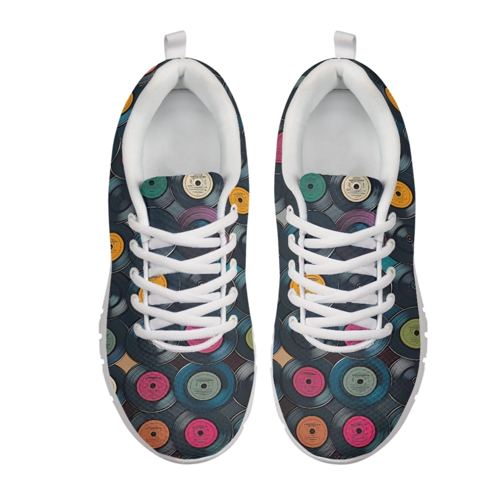 Coloranimal Vinyl Record Stack Fashion 2026 Lightweight Sneakers for Women Mesh & EVA Sole Athletic Sneaker Running Shoes