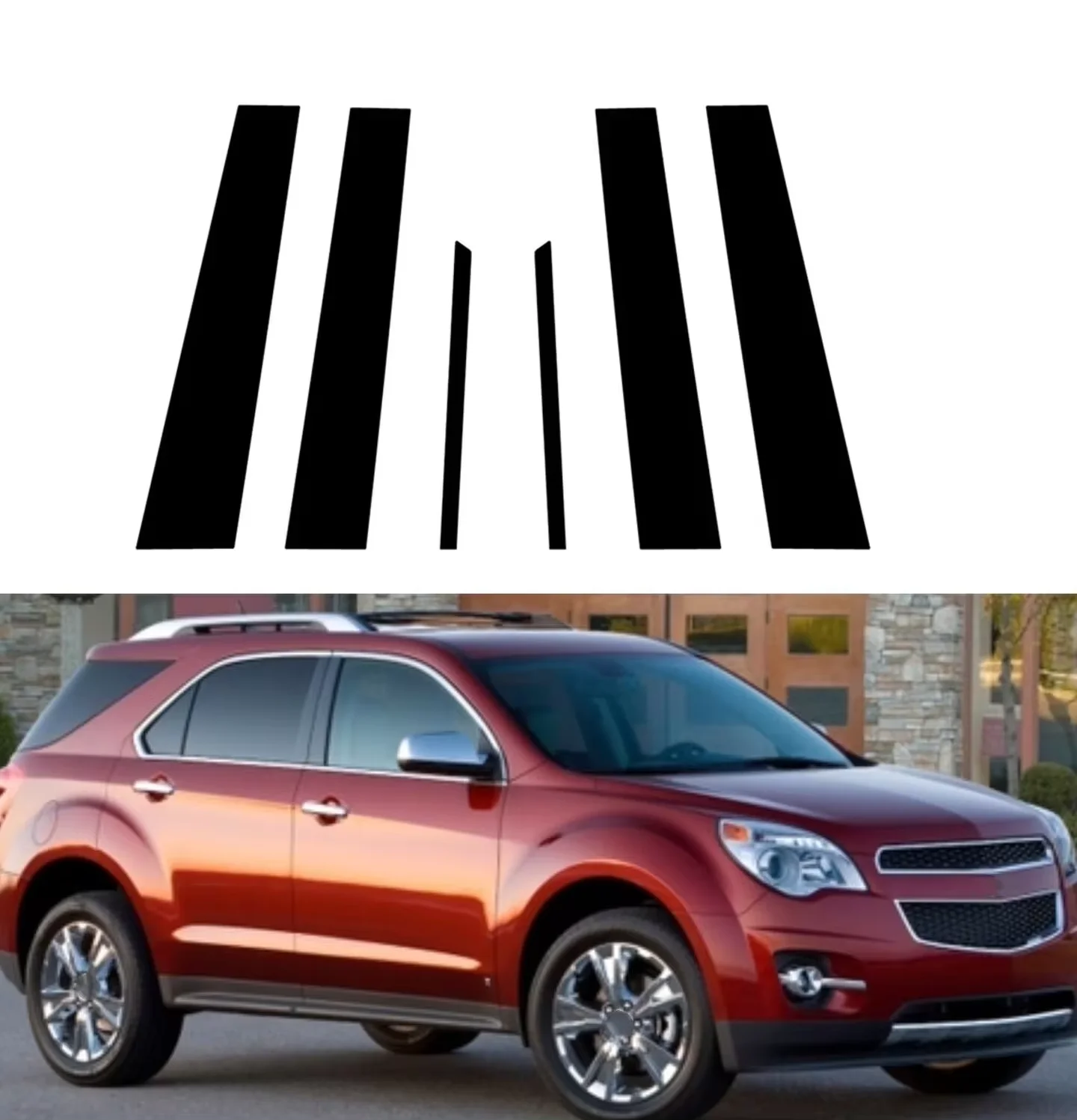 

Glossy Black Pillar Posts Fit For Chevy Equinox 2010 2011 2012 2013 2014 2015 2016 2017 Door Window Trim BC column stickers