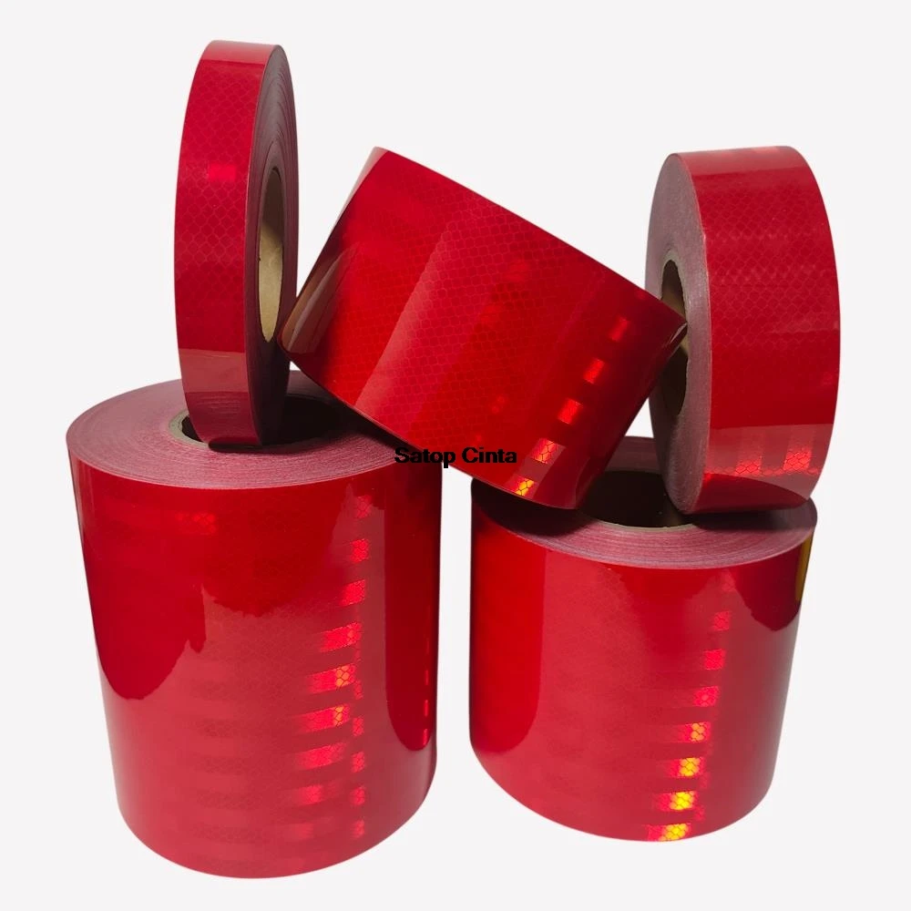 2.5cm/5cm/10cm/15cm/20cm*5M Reflective Adhesive Tapes Red Waterproof Conspicuity Strong Reflectors Warning Stickers For Vehicles