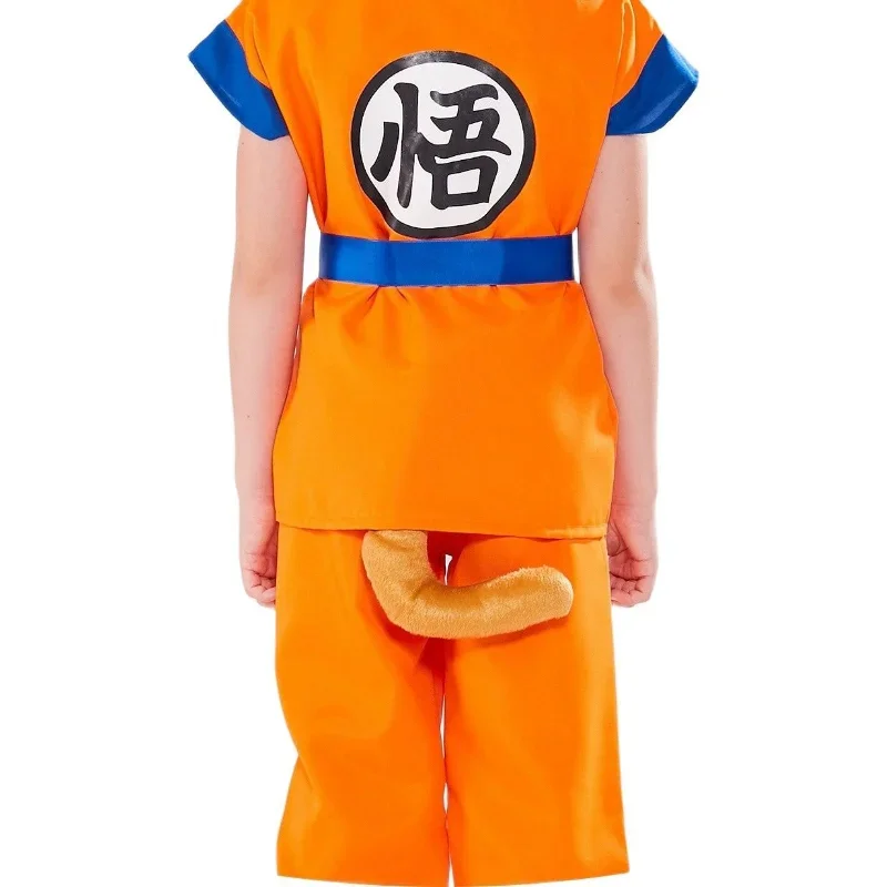 Disfraz de Cosplay de Son Goku para adultos y niños, traje de carnaval, vestido de Halloween, peluca, chaleco de Año Nuevo