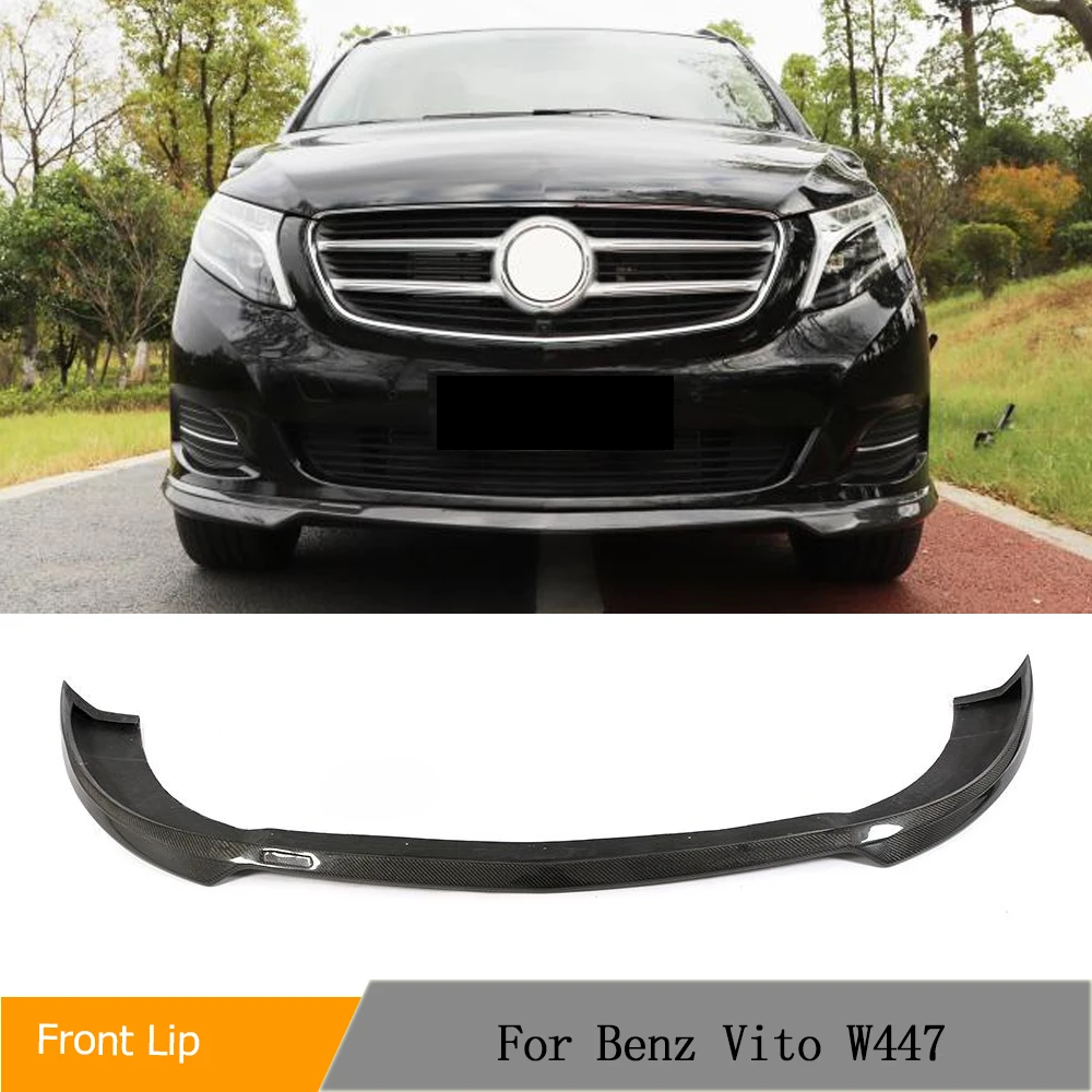 Car Front Bumper Lip Body Kits Carbon Fiber Spoiler Splitters For Mercedes-Benz V-Class W447 V200 V220 V250 2014 - 2018 MPV