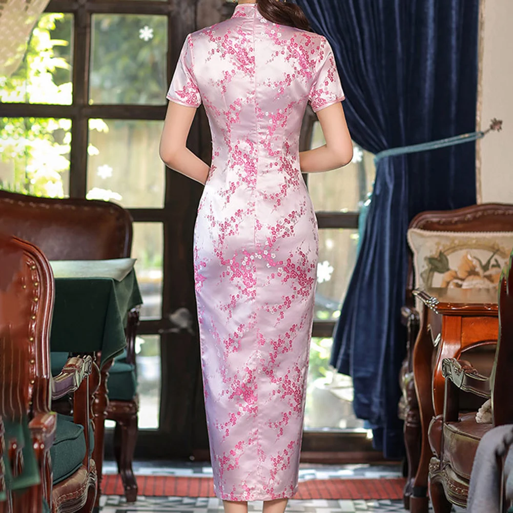 للمناسبات الخاصة فستان شيونغسام للنساء للاحتفالات التقليدية فستان أنيق بياقة واقفة مقاس S 2XL