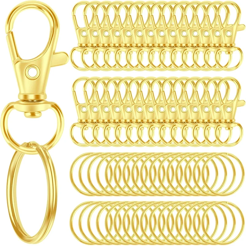 60PCS Keychain Making Kit with Clips and Rings