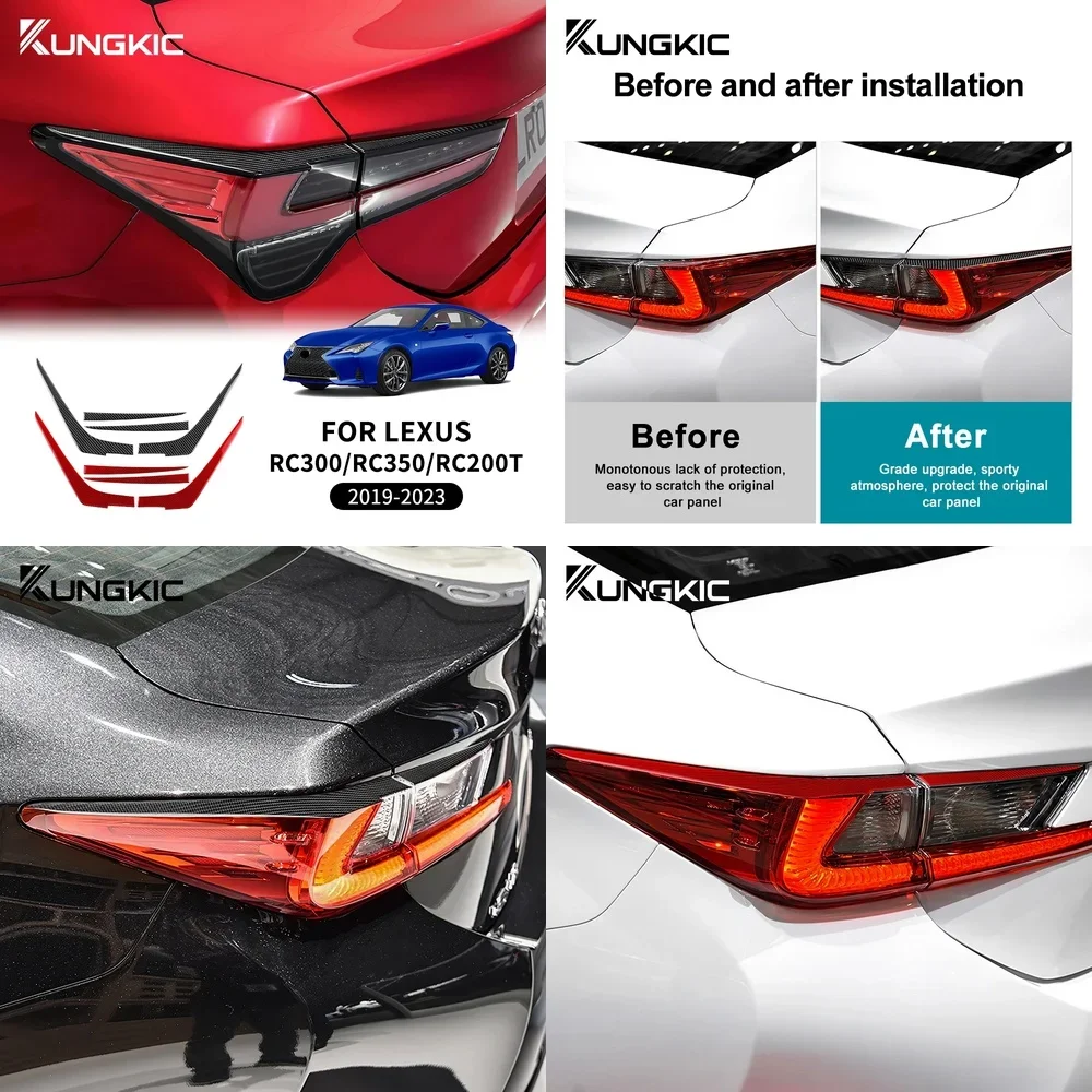 

Накладка из настоящего мягкого карбона для задних фонарей Lexus RC RC300 RC350 RC200T 2019-2023, отделка интерьера автомобиля