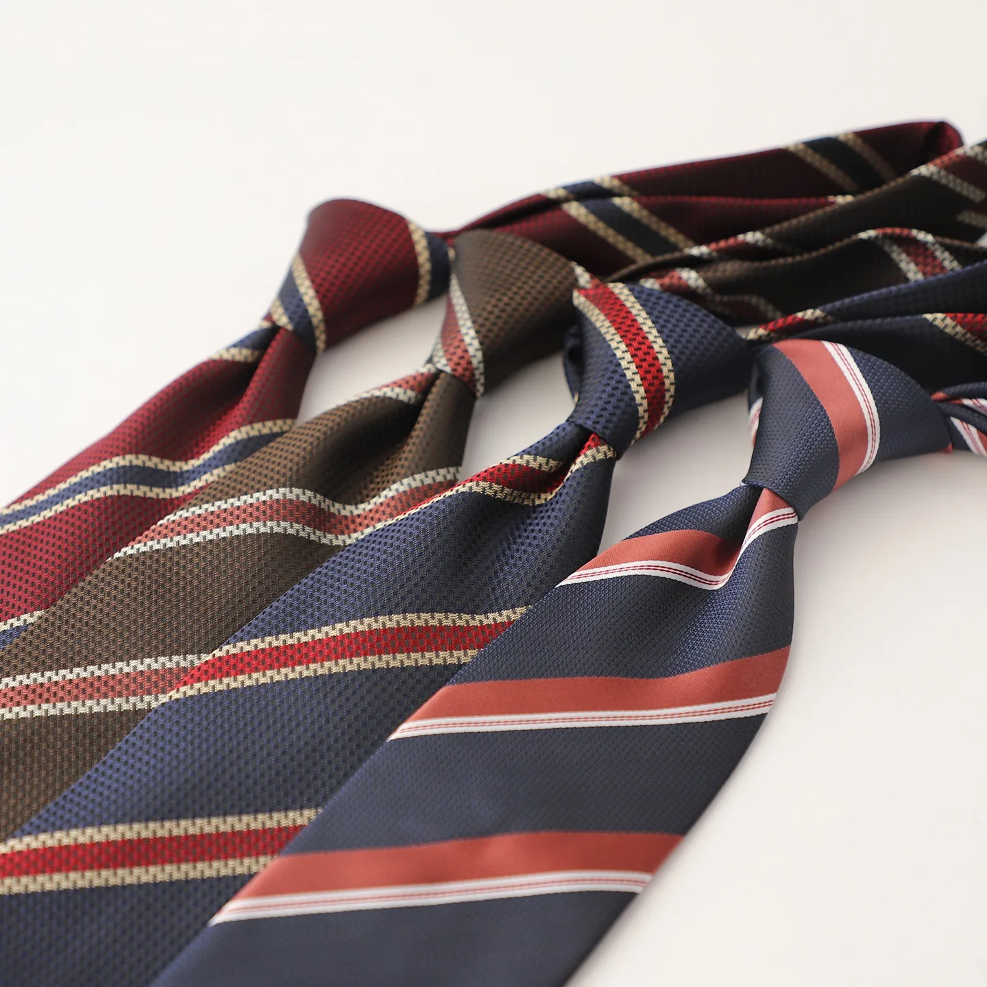 2026 New Striped Neck Ties For Men 8CM Formal Brown Navy Dots Floral Neckties Business Polyester Woven Groom Suit Accessories
