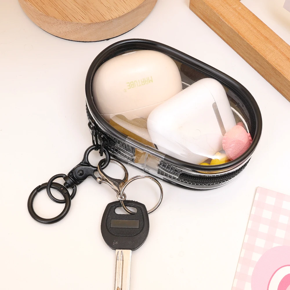 Portable Transparent Data Cable Storage Bag For Charger USB Cord Earphone Travel Dustproof Round Clear Storage Box Organizers