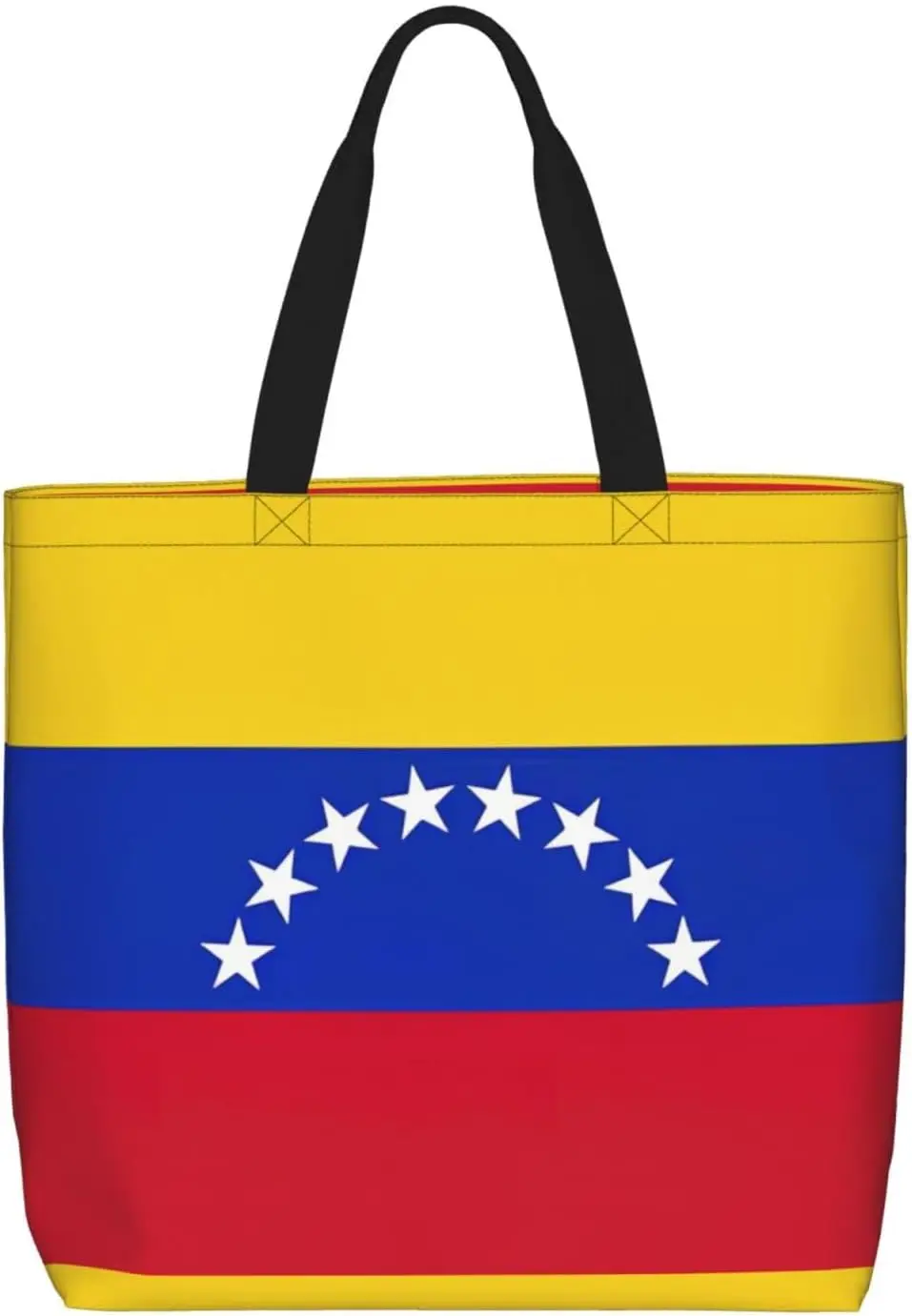 Vlag Van Venezuela Stijlvolle Draagtas, Gemak Tas, Boodschappentas-Groot Met Rits, Voor Dames