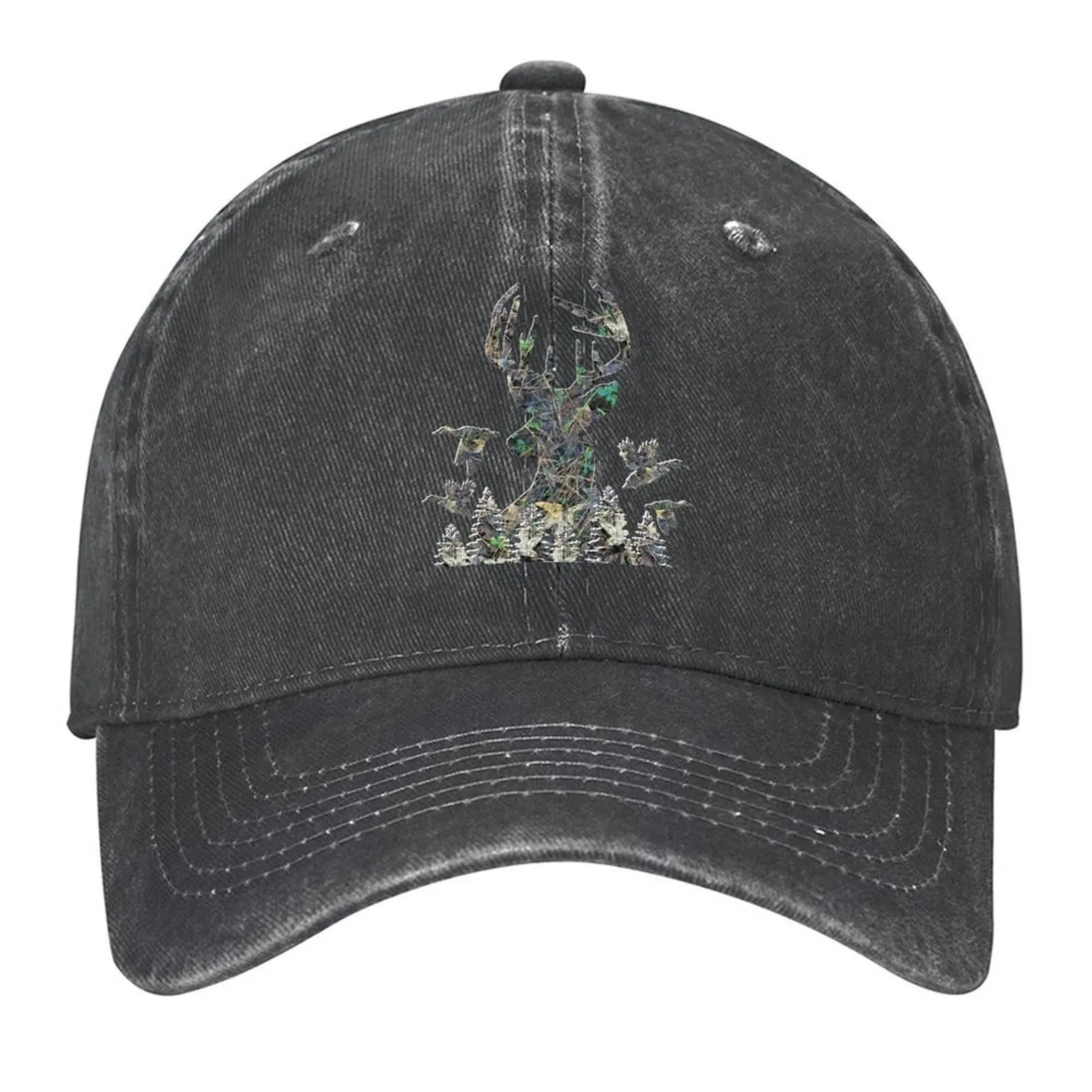 

Camouflage Whitetail Buck Deer, Camo Flying Ducks, Deer Hunting Camo Design Baseball Cap Trucker Hat Funny hats Men Caps Women's