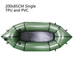 Inflatable Backpack-style Portable Single-person Kayak 200x85CM TPU and PVC, Waterproof Durable for Outdoor Rafting Water Sports