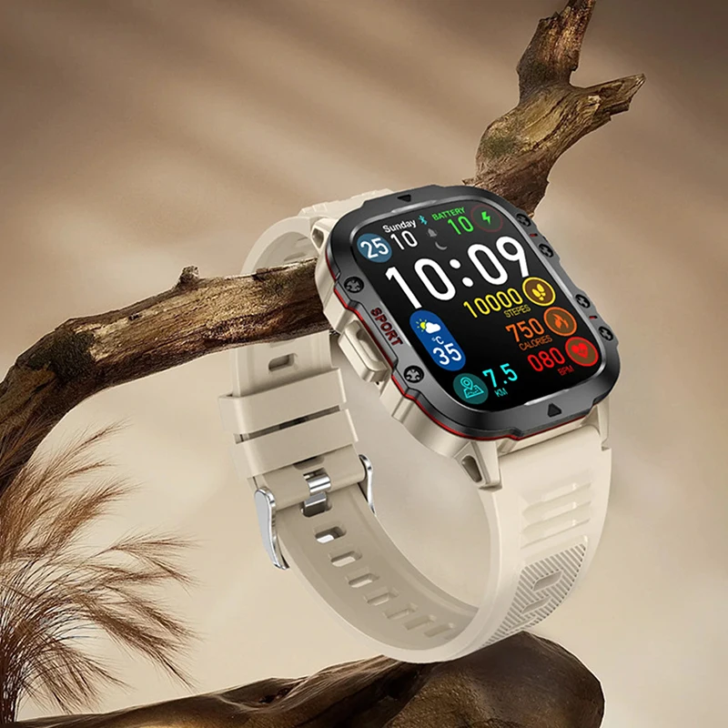 1PCS Outdoor Sports Smart Watch 2.01 Inch HD Screen LED Flashlight Bluetooth Talking Smart Watch For Men Women Holiday Gifts