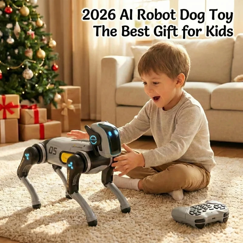 Intelligent AI Bionic Robot Dog Toy Programmable STEM RC Robot Puppy with Voice & Touch Interaction, Stunts, Music & Dance Dog