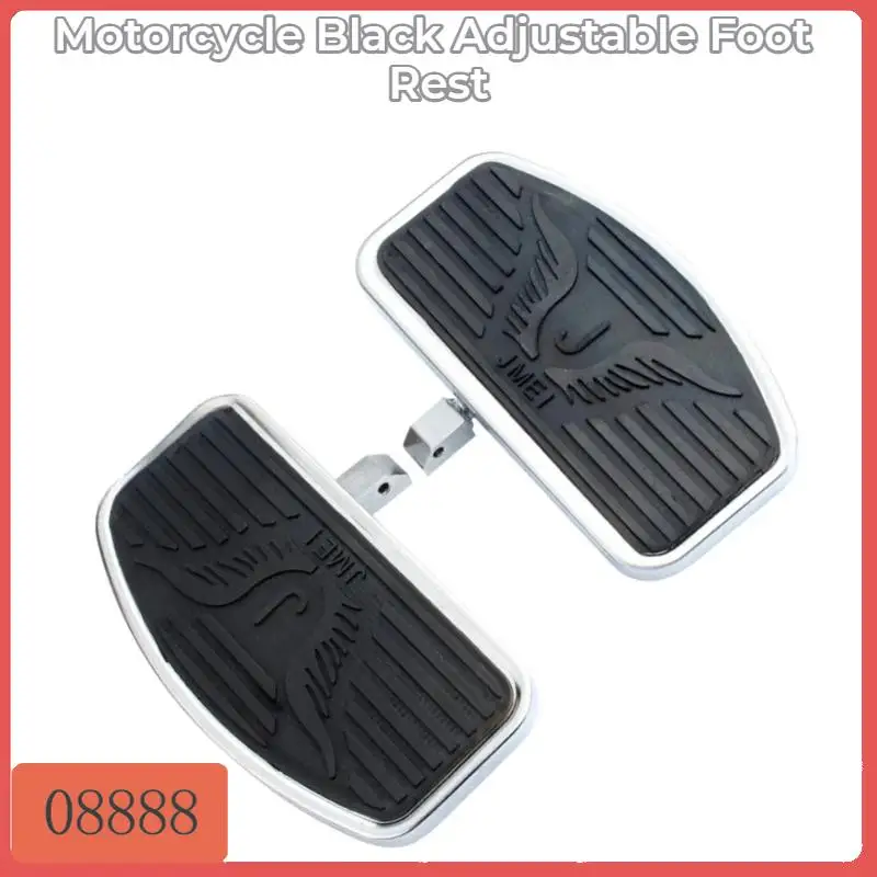 Motorcycle Black Adjustable Floorboard Front Footrest Pad Steel, For VTX1300 VTX1800