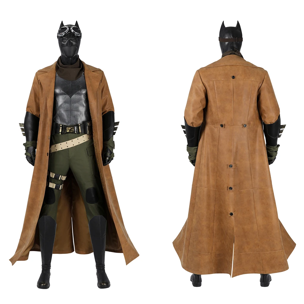 Nightmare Ben Affleck Cosplay Costume Bruce Brown Coat Accessory Battle Suit Zack Snyder Movie Costume Men Halloween Outfit