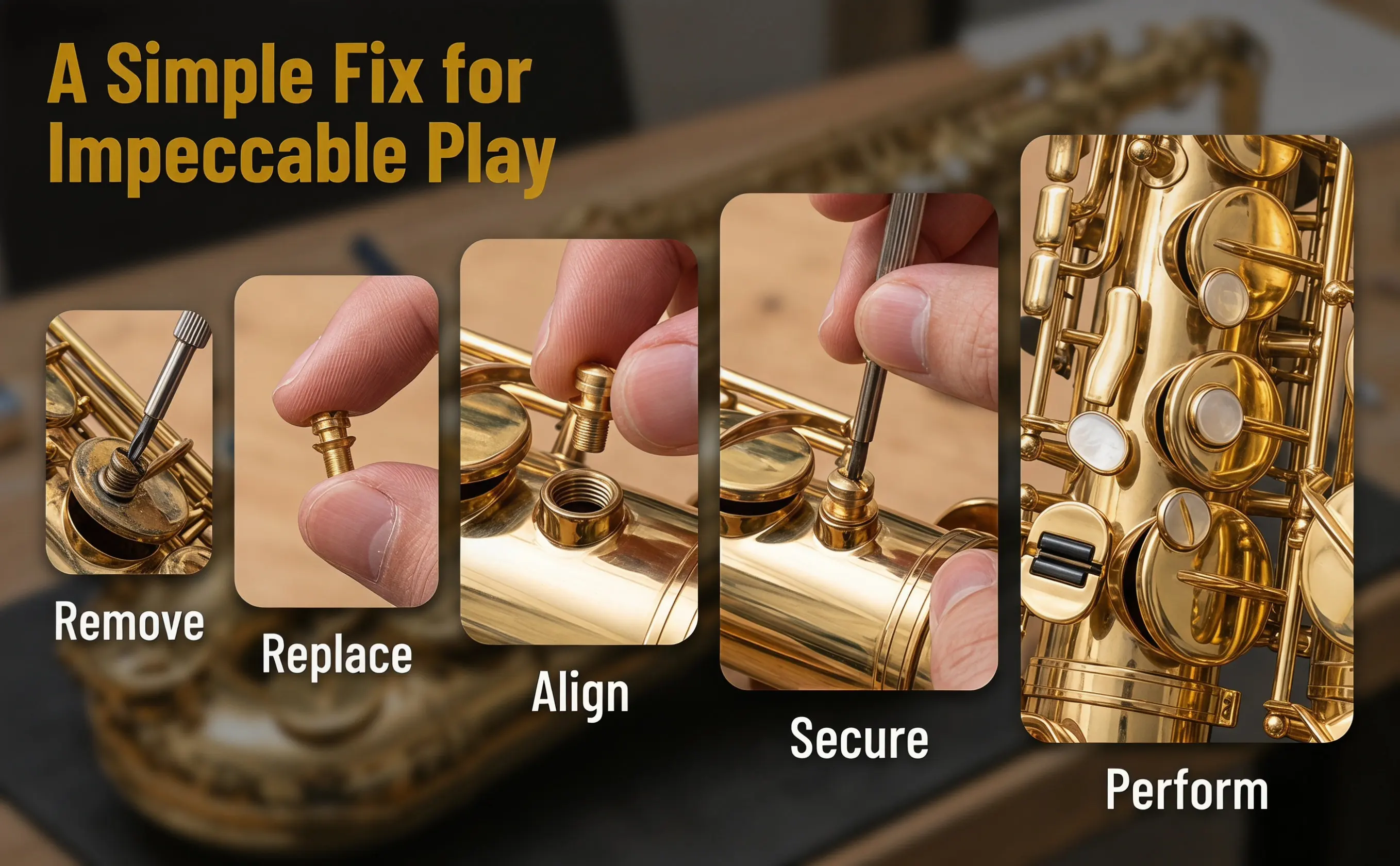 Saxophone Linkage Key Adjustment Screw Copper Precision Machining Detachable Part Repair Alto Tenor Soprano Sax Accessories