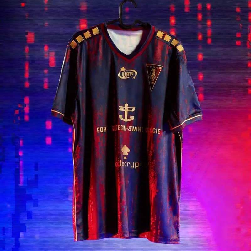 

Мужской быстросохнущий костюм для пляжного спорта и серфинга, футбольная форма Pogoń Szczecin, новейший суперстильный польский дизайн, верх для тренировок по футболу на открытом воздухе