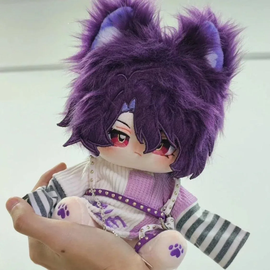 20CM Game Anime Dr. Ratio Purple Hair Cute Soft Cosplay Plush Doll Stuffed Body Dress up Game Cotton Pillow Toys Gift