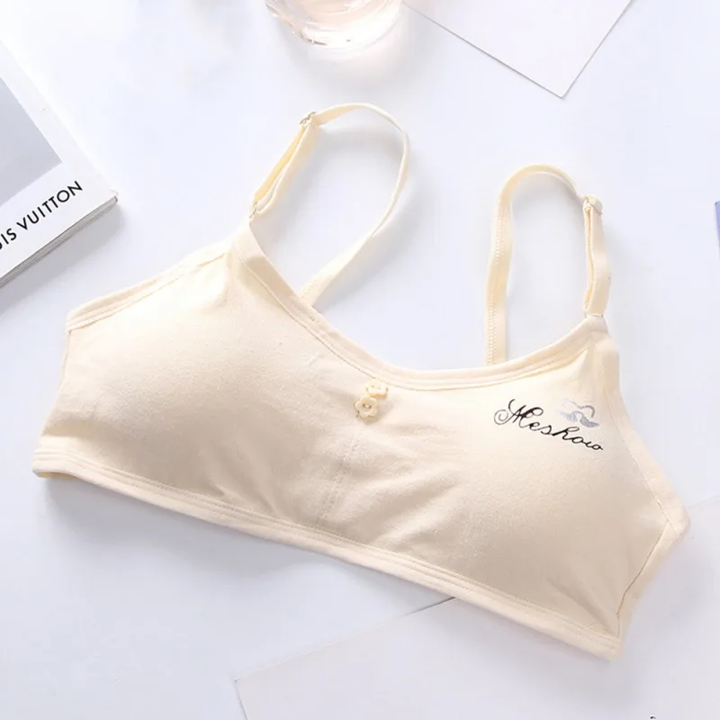 Teenage Training Bras Cotton Soft Breathable Breast Care Bra Young Girls Underwear Comfort Lingerie Wireless Tube Tops Vest