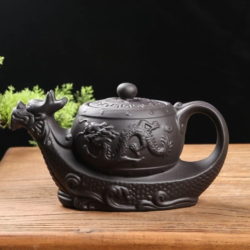 Hot Sales Chinese Yixing purple clay Teapot,Raditional dragon tea pot Big capacity Handmade clay tea set kettle kung fu teapot